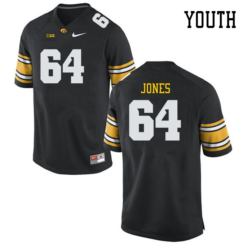 Youth #64 Leighton Jones Iowa Hawkeyes College Football Jerseys Stitched Sale-Black